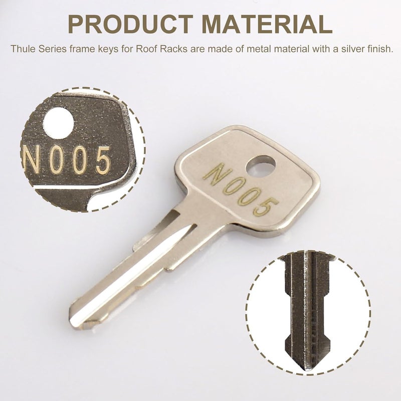 VIDABTE N005 Thule Series Frame Keys, N005 Key Replacement for Thule Ski, Roof, Cargo Box, Carrier Racks and Crossbar [Code N005] - Image 3